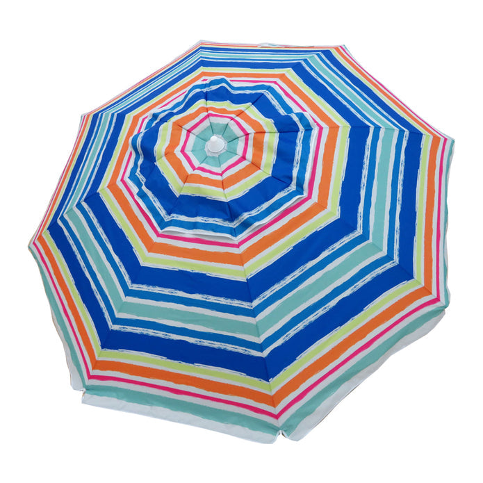 7ft Striped Beach Umbrella With Carry Bag