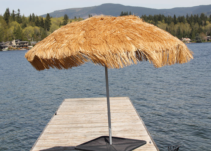 chi wing patio umbrella Palapa Tiki Umbrella 7'6" - Whiskey Brown