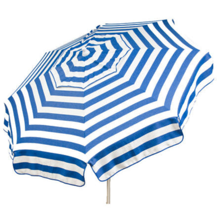 blue and white stripe patio umbrella 6' Round Italian Patio Umbrella In Blue/White