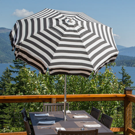 hudson bay stripes patio umbrella Italian 6 ft Umbrella Acrylic Stripes Black and White
