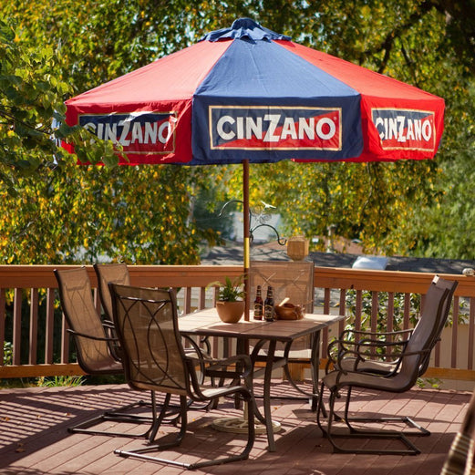itallian patio umbrella 6.5 ft Striped Italian Umbrellas porches and poolside setups 9 Ft Cinzano Market Patio