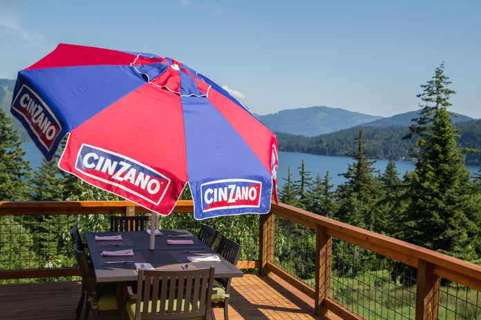 8ft Cinzano Deluxe Beach and Patio Umbrella with Storage Bag