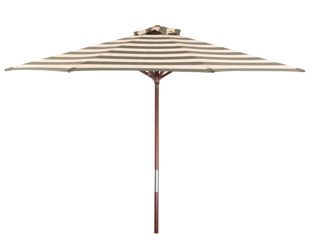 Classic Wood 9 Ft Stripe Round Market Umbrella