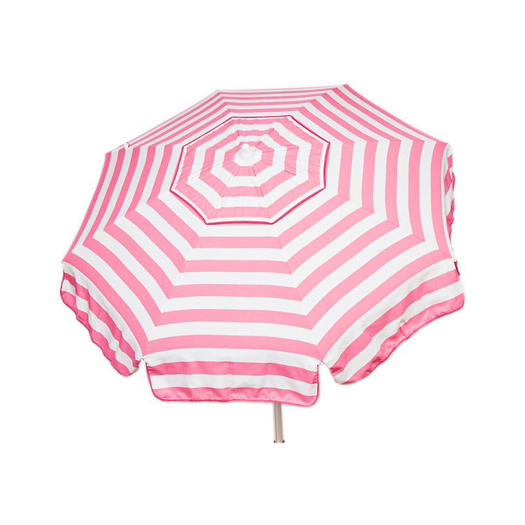 Italian 6 ft Umbrella Acrylic Stripes Pink and White