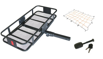 Deluxe Fold-Up Cargo Carrier Kit with Cargo Net and Hitch Lock